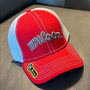 Wilson Red and White Fitted Mesh Cap, NWT